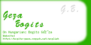 geza bogits business card